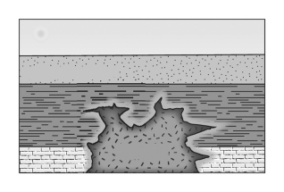 The marble rind surrounding the granite pluton must be younger than the limestone according to the principle of ____________.   A)  superposition B)  baked contacts C)  original horizontality D)  original continuity