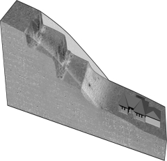 Construction workers often cut benches or terraces,such as those seen in the image below,along the sides of roads to help mitigate landslides.Why is this?   A) Terraces provide flat areas where large trees and shrubs can be planted. B) Terraces mitigate slope failure by removing weight from the hillside. C) Terraces force cars to be farther from steep slopes that might fail. D) Terraces allow flat areas where houses can be built and not add weight.