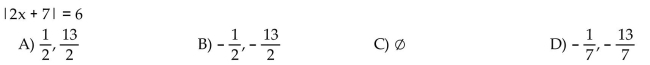Solve the absolute value equation.