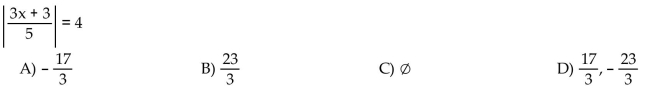 Solve the absolute value equation.