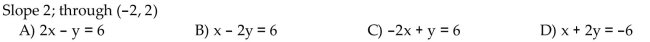 Find the equation of the line. Write the equation using standard notation.