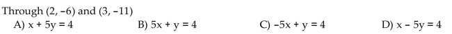 Find the equation of the line. Write the equation using standard notation.