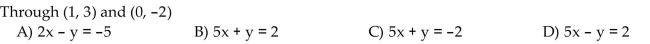 Find the equation of the line. Write the equation using standard notation.