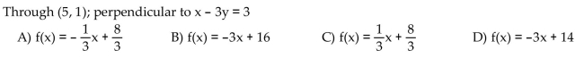 Find an equation of the line. Write the equation using function notation.