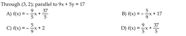 Find an equation of the line. Write the equation using function notation.