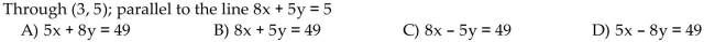Find the equation of the line. Write the equation using standard notation.