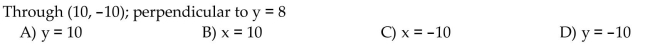 Find the equation of the line. Write the equation using standard notation.