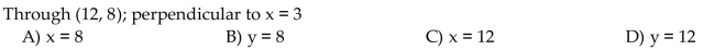 Find the equation of the line. Write the equation using standard notation.