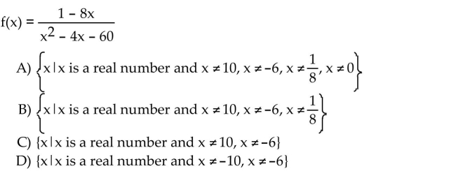 Find the domain of the rational expression.