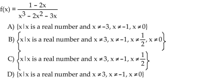 Find the domain of the rational expression.