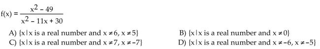 Find the domain of the rational expression.