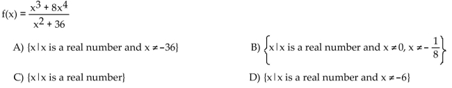 Find the domain of the rational expression.