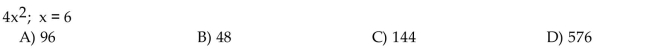 Evaluate the expression with the given replacement values.  <div style=padding-top: 35px> 