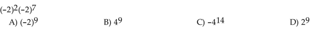 Use the product rule to simplify the expression. Write the result using exponents.  <div style=padding-top: 35px> 