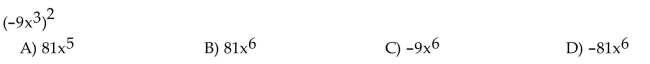 Use the power rule and the power of a product or quotient rule to simplify the expression.  <div style=padding-top: 35px> 