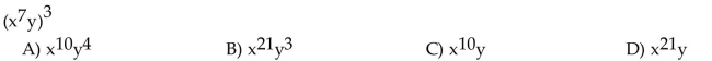 Use the power rule and the power of a product or quotient rule to simplify the expression.  <div style=padding-top: 35px> 