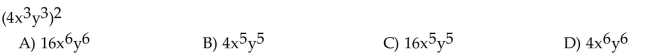 Use the power rule and the power of a product or quotient rule to simplify the expression.  <div style=padding-top: 35px> 