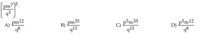 Use the power rule and the power of a product or quotient rule to simplify the expression.  <div style=padding-top: 35px> 