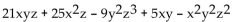 <strong>Find the degree of the following polynomial and determine whether it is a monomial, binomial, trinomial, or none of these.  </strong> A) 5; none of these B) 6; trinomial C) 1; trinomial D) 6; none of these <div style=padding-top: 35px> 