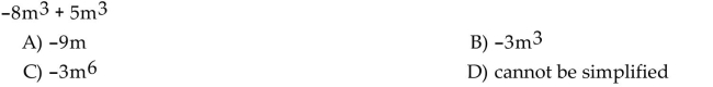 Simplify the following by combining like terms.  <div style=padding-top: 35px> 