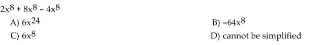 Simplify the following by combining like terms.  <div style=padding-top: 35px> 