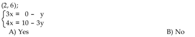 Determine whether the ordered pair is a solution of the system of linear equations.