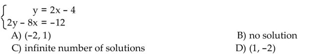 Solve the system of equations by the substitution method.
