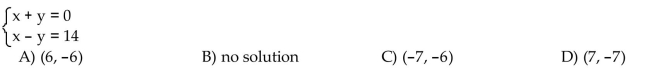Solve the system of equations by the addition method.