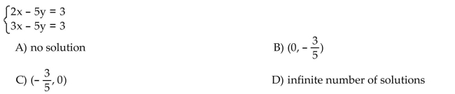 Solve the system of equations by the addition method.