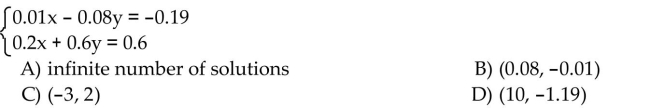 Solve the system of equations by the addition method.