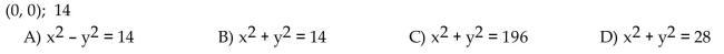 Write an equation of the circle with the given center and radius.