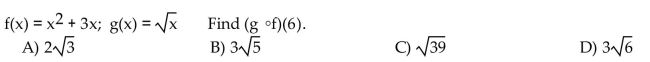For the given functions f and g, find the composition.