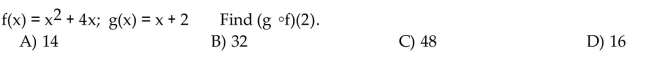 For the given functions f and g, find the composition.