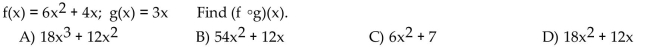 For the given functions f and g, find the composition.