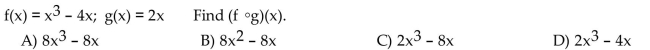 For the given functions f and g, find the composition.