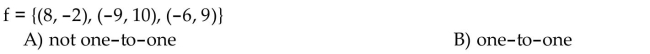Determine whether the function is a one-to-one function.