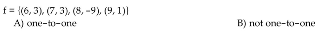 Determine whether the function is a one-to-one function.