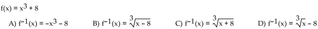 Find the inverse of the one-to-one function.