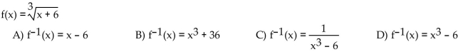Find the inverse of the one-to-one function.