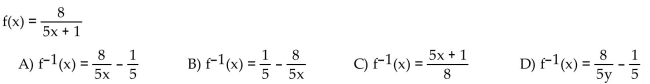 Find the inverse of the one-to-one function.
