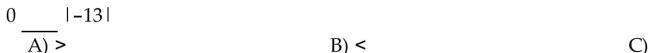 Insert <, >, or = to make the statement true. =