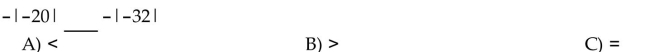 Insert <, >, or = to make the statement true.