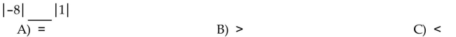 Insert <, >, or = to make the statement true.
