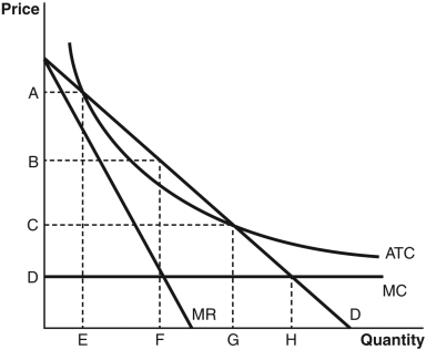 Refer to the accompanying figure to answer the following questions.    -Which price and quantity combination is undesirable for both the monopolist firm and society? A)  A and E B)  B and F C)  C and G D)  D and H E)  A and H