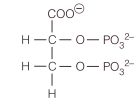 2,3-Bisphosphoglycerate is known to interact with hemoglobin in the following ways: carboxylate with Lys C-2 phosphate with protonated His C-3 phosphate with N-terminal amino acid Using the structure of 2,3-bisphosphoglycerate,show these interactions and identify what type of interaction occurs.