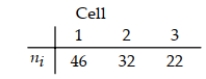 A multinomial experiment with k = 3 cells and n =100 has been conducted and the results are shown in the table. Construct a 99% confidence interval for the multinomial probability associated with cell 2. 3 Perform One-Way Chi Square Test