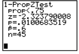 Identify the observed level of significance for the test summarized on the screen below and interpret its value.   8.7 Calculating Type II Error Probabilities: More about β (Optional) 1 Find and Interpret β