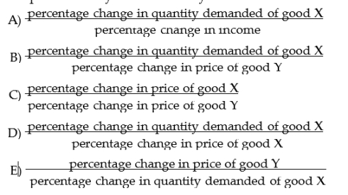 Cross-price elasticity of demand may be defined as  