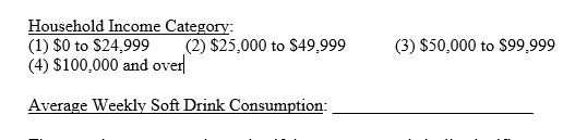 A consultant has a random sample of 400 usable responses in a database.Included are the following questions: Average Weekly Soft Drink Consumption: The consultant wants to determine if there are any statistically significant differences in average weekly soft drink consumption by income category.What statistical test should be applied to give the consultant the information he needs?