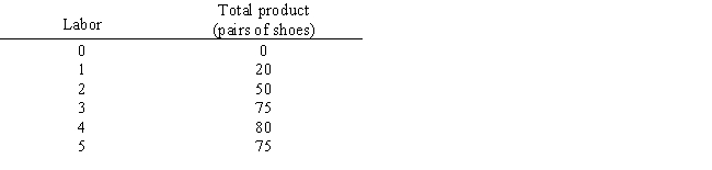 Table 7.2 shows labor and the quantity of shoes produced by a firm. Given the information in the table below, _____ is the average product of the fourth unit of labor?​ ​ Table 7.2 ​   A) 5 pairs of shoes B) 10 pairs of shoes​ C) 20 pairs of shoes​ D) 50 pairs of shoes​ E)  80 pairs of shoes